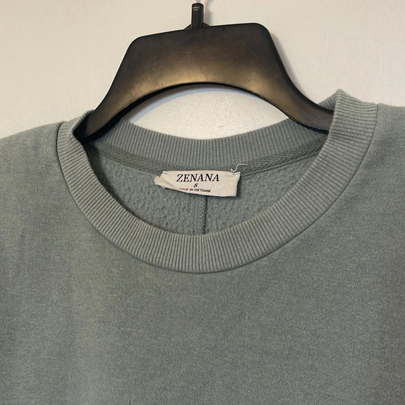 Zenana light blue oversized sweatshirt with pockets - Picture 5 of 7